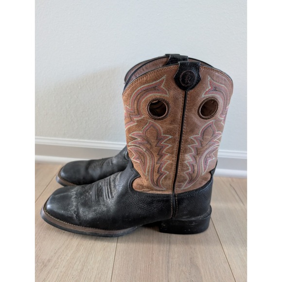 Mens Tony Lama Size 12 EE Leather Black Western Cowboy Boots RR1107 Buckaroo - Picture 5 of 10